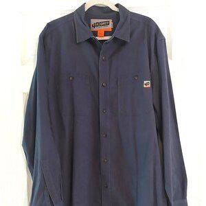 Duluth Trading 40 Grit Ripstop Button Shirt Mens XL Tall Double Pockets Blue